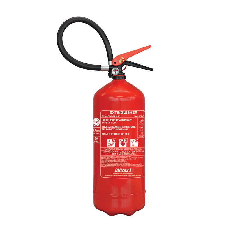 LALIZAS Fire Extinguisher Dry Powder 6kg, Stored Pressure w/wall bracket, MED (EN,IT,GR) 704461 image