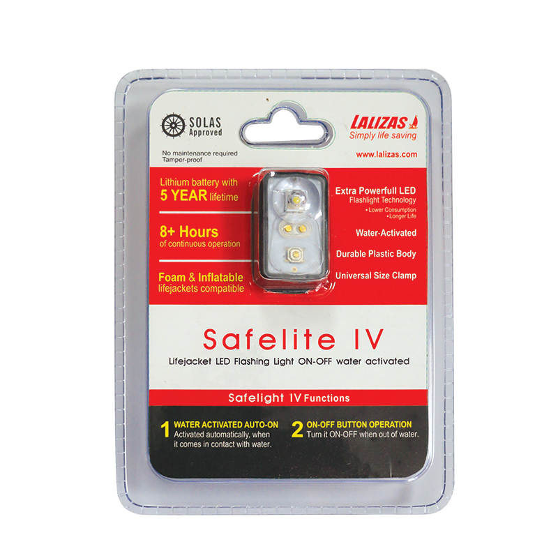 LALIZAS Lifejacket LED flashing light "Safelite IV" ON-OFF water activated,USCG, SOLAS/MED (BLIS 723491 image