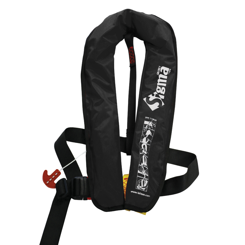 Sigma Infl.Lifejacket, Auto, 170N, w/Plastic Βuckle, ISO, Adult, Black 725601 image