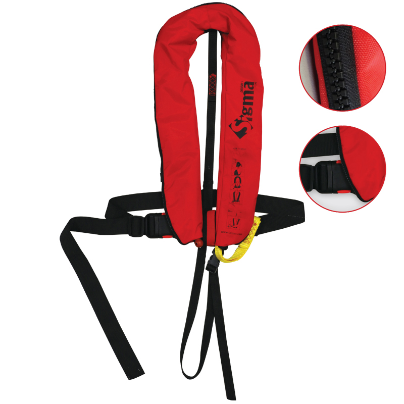 Sigma Infl.Lifejacket.Auto.Adult.170N,ISO 12402-3,Plastic buckle, w/harness,Zipper 72561 image