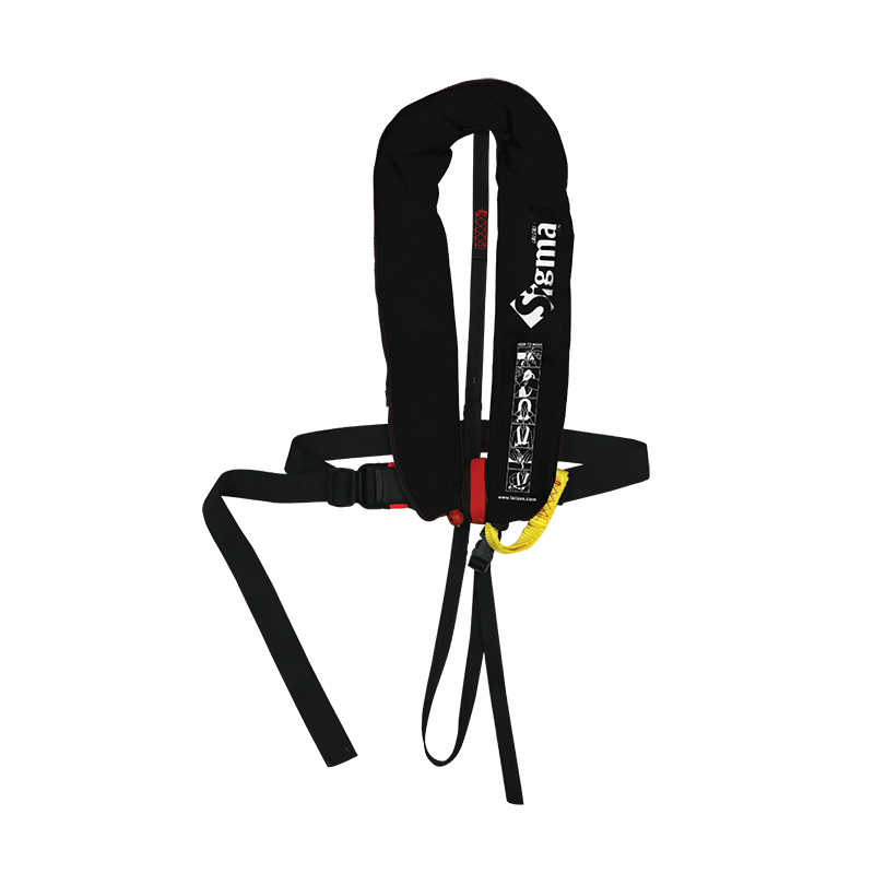 Sigma Infl.Lifejacket.Auto.Adult.170N,ISO 12402-3,Plastic buckle, w/harness,Zipper,black 725611 image