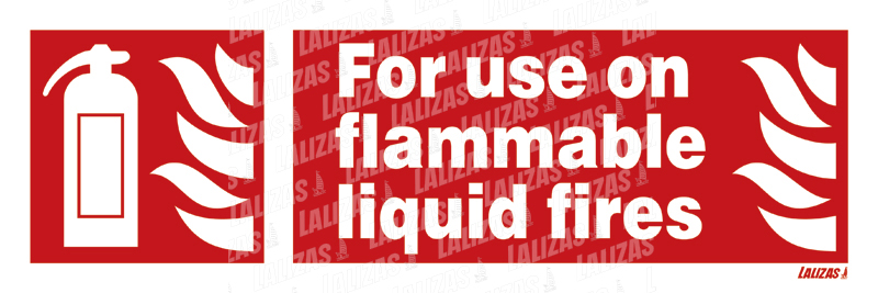 For Use on Flammable Liquid Fires (10X30cm) 826164 image
