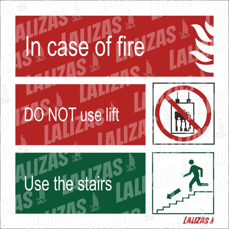 In Case of Fire Use Stairs, Dd (15X15cm) 826300 image