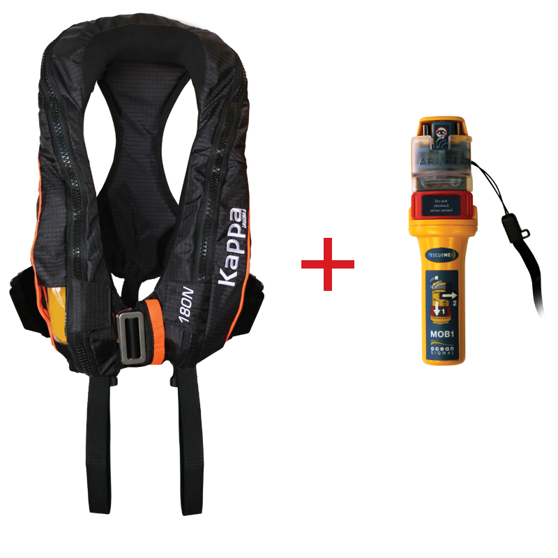 [73582] Kappa Infl.Lifej.,Auto,180N,w/JS1, w/Double Crotch & Harness,ISO,Adult,w/Ocean Signal MOB1,Set image