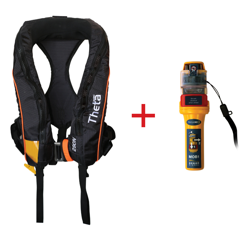 [73583] Theta Infl.Lifej.,Auto,290N,w/JS1,w/Sprayh.,Double Crotch & Harness,ISO,Adult,w/Ocean Signal MOB1Set image