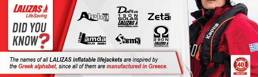 Γνωρίζατε ότι οι ονομασίες των φουσκωτών σωσιβίων της LALIZAS είναι εμπνευσμένες από το ελληνικό αλφάβητο; Image
