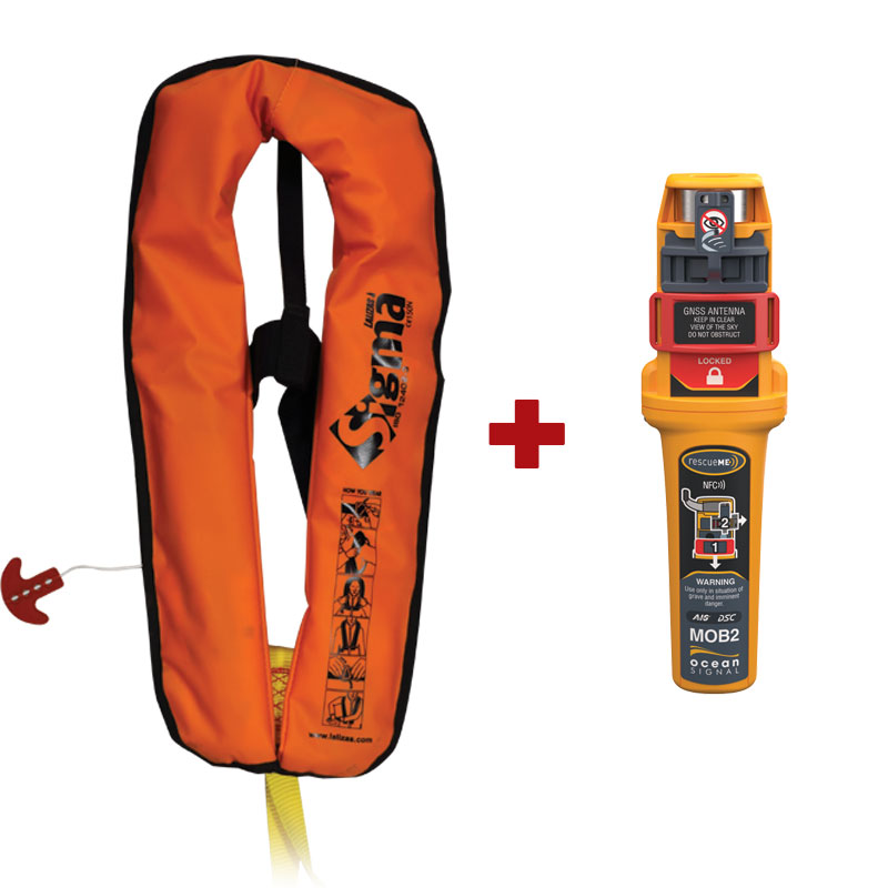 Sigma Lifejacket, Auto, 170N, ISO, Adult,with Ocean Signal MOB2, Set image #2