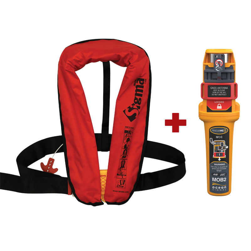 Sigma Lifejacket, Auto, 170N, ISO, Adult,with Ocean Signal MOB2, Set image #1